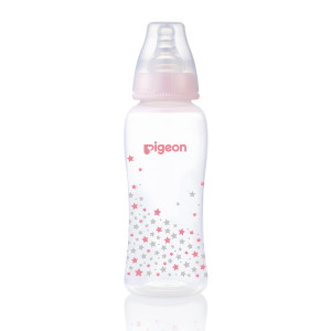 Pigeon Flexible Peristaltic Nipple Clear Pp Bottle 250ml Pink