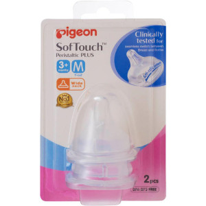 Pigeon Softouch Tm Pperistaltic Plus Nipple (M-Y Cut) Size -Blister 2pcs - 26655