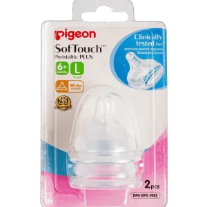 Pigeon Softouch Tm Pperistaltic Plus Nipple (L-Y Cut) Size -Blister 2pcs – 26656