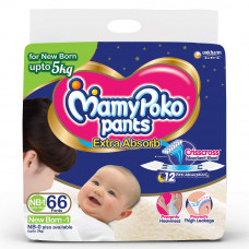 MamyPoko Pants Newborn 0-5 Kg 66 Pcs (Made in India)