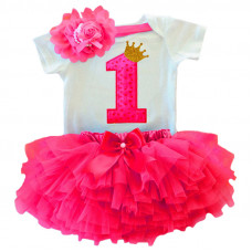 1 Year Baby Girl Dress Princess Girls: Red doted