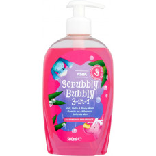 ASDA Scrubbly Bubbly 3-in-1 Raspberry Fragrance Hair, Bath & Body Wash