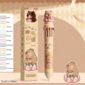 Cute Capybara 12-in-1 Multicolor Ballpoint Pen – Kawaii Cartoon Stationery for Kids & Students