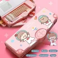 Cute Girl Single-Sided Multi-Function Button Pencil Box