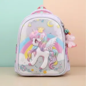 Crown Unicorn School Backpack for Kids (Purple)