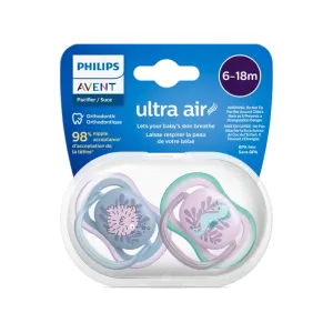 Philips Avent Ultra Air 6-18m Orthodontic Pacifier Soother Twin Pack