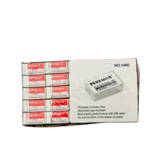 Pentagon Eraser White 50 Pcs Box - 148E