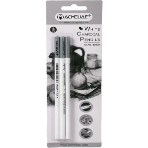 Acmeliae White Charcoal Pencils - 3 pcs Set - 43000