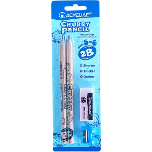 2B Acmeliae (43070) Chubby Pencil Age 5-6 With 4B Art Eraser And Sharpener 3 PCS Set