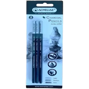 Acmeliae Charcoal Pencils - 3 pcs Set - 43704