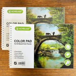 Acmeliae 44025 Color Pad For Oil Based Color Pencils (30 Page, 160g, 8K 375*260mm)