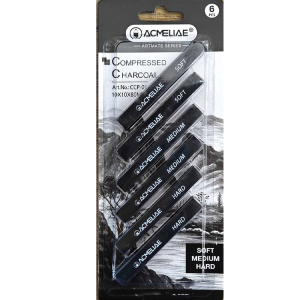 Acmeliae (CCP-01 -) 6pcs Quadriboid Black Charcoal Strip