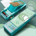 Double Sided Mini Dinosaur Multi Function Button Pencil Box