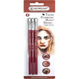 Acmeliae Charcoal Sienna Pencils - 3 pcs Set - 02-TCP