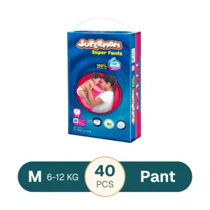 Supermom Super Pants Baby Diaper M (6- 12 kg) 40 pcs