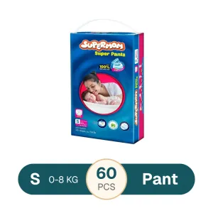 Supermom Baby Pant Diaper Small (0-8) kg - 60 pcs 