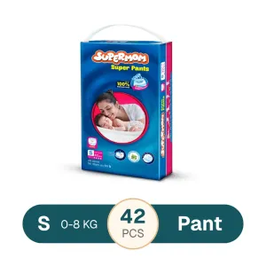 Supermom Baby Super Pant Diaper Small (0-8)kg 42pcs Pack