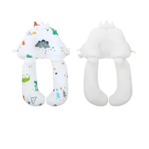 Crown Dinosaur Tencel Shaped Anti-Startle Baby Pillow Set (70×40 cm)