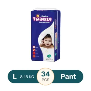 Savlon Twinkle Baby Pant Diaper L 8-15 kg 34 pcs